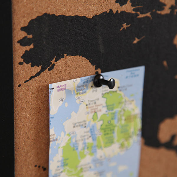 Framed World Map Pin Board