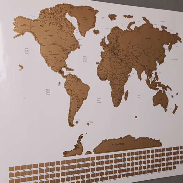 Scratch World Map Poster With Flags
