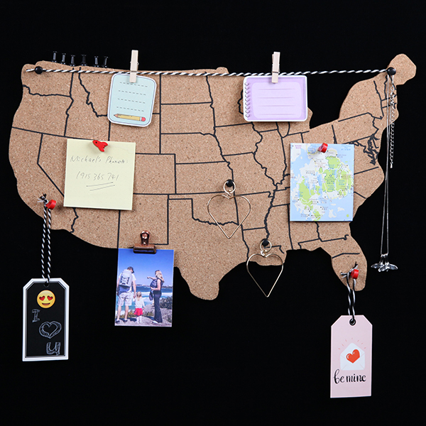 US Map Cork Board 