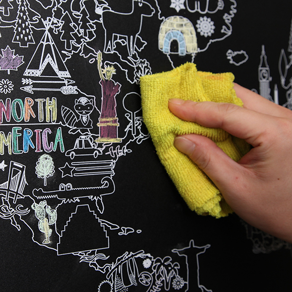 Coloring World Map Adventure Chalkboard Vinyl