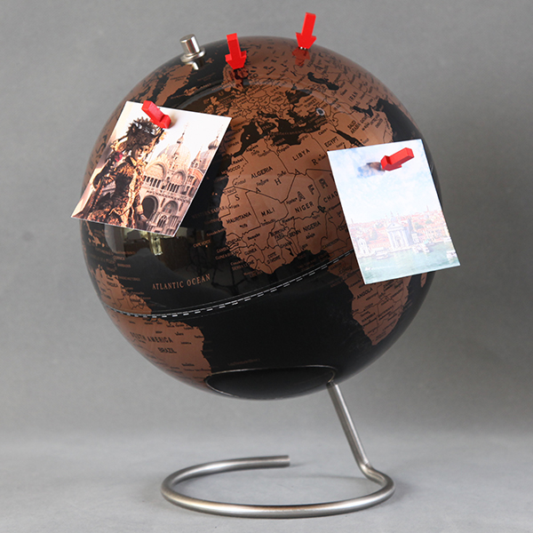 Black Gold Magnetic Globe 