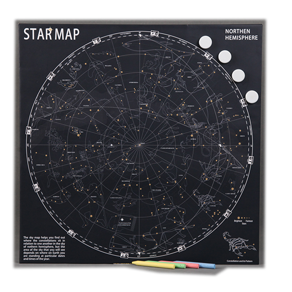 North Hemisphere Map Magnetic Board 