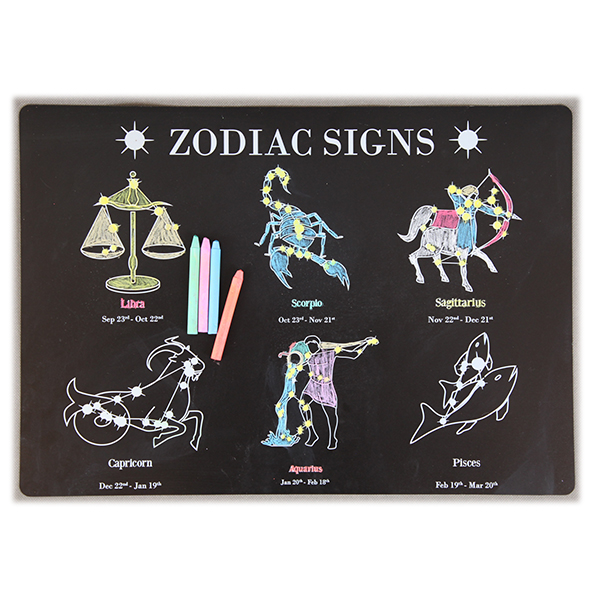 Zodiac Signs Doodle Chalkboard Placemats