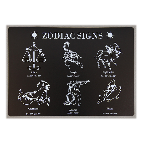 Zodiac Signs Doodle Chalkboard Placemats