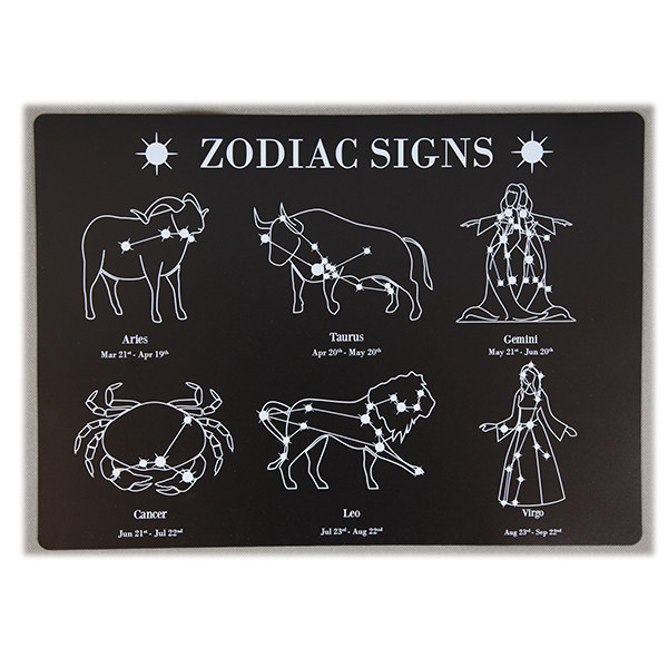 Zodiac Signs Doodle Chalkboard Placemats