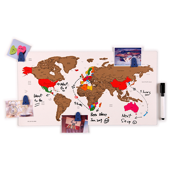 Magnetic Scratch Map Whiteboard For Fridge