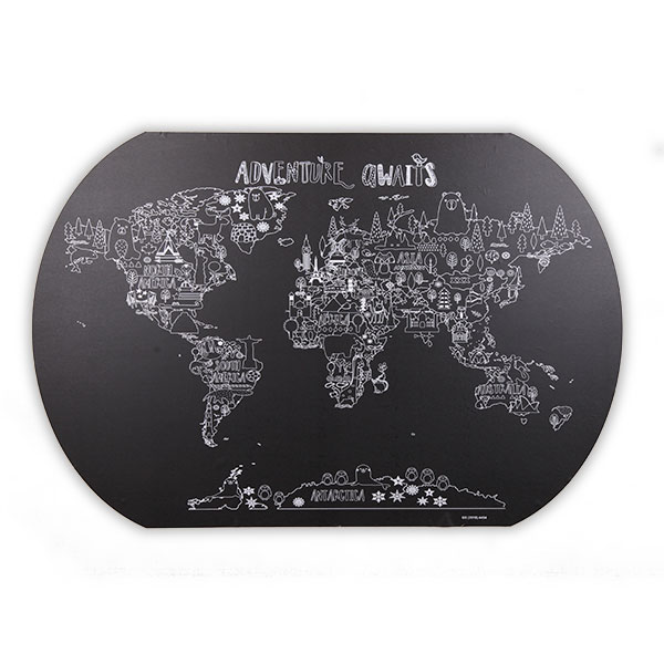 Coloring World Map Adventure Chalkboard Vinyl