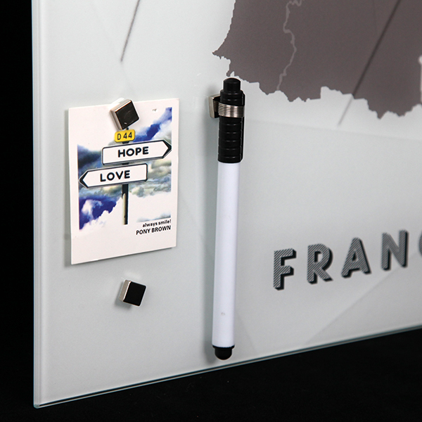 France Map Glass Whiteboard