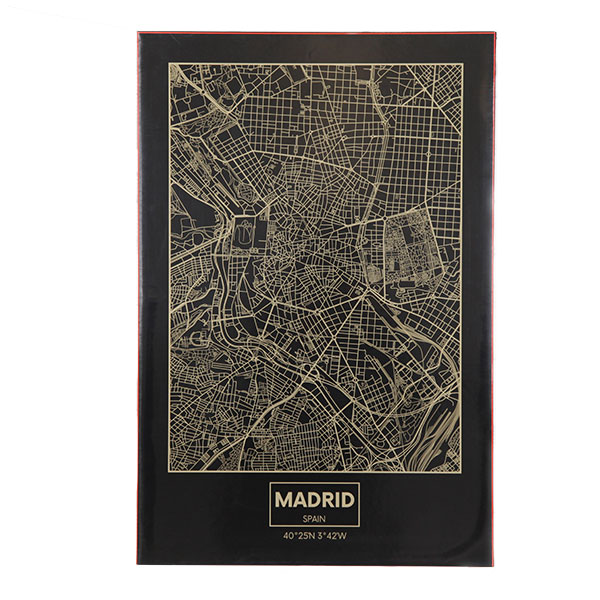 Frameless Madrid City Map Magnetic Board