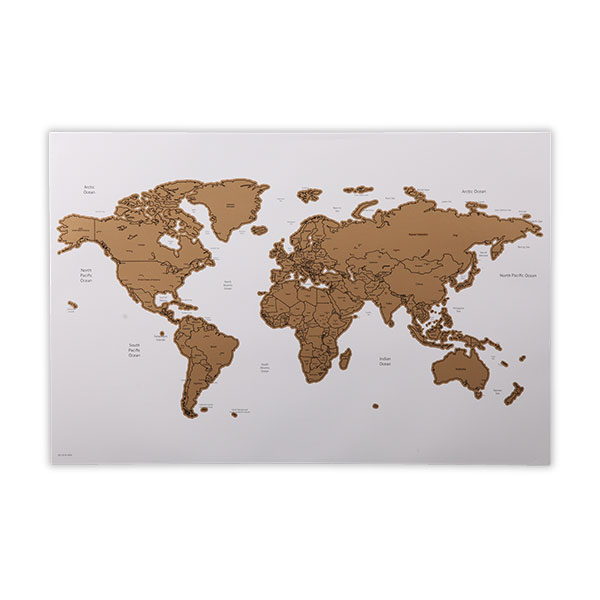 Magnetic World Map Scratch Whiteboard