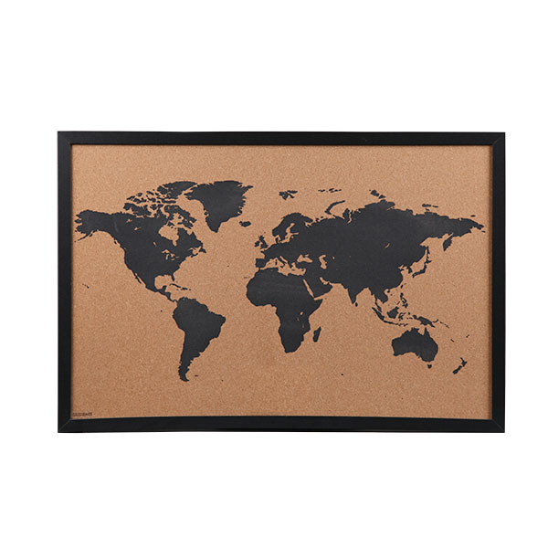Framed World Map Pin Board