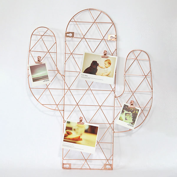 Rose Gold Cactus Wire Photo Clip Wall Frame