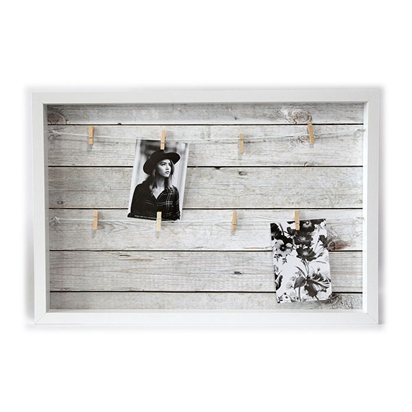 Hanging Framed Photo Display Board with Clips