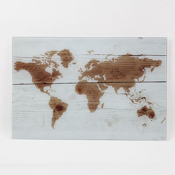 Magnetic World Map Glass Whiteboard 