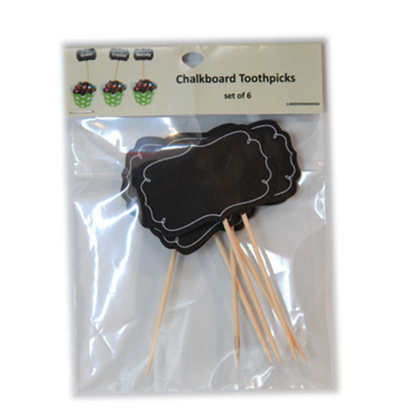 Chalkboard Paper Cake Topper Pick, Pack 6