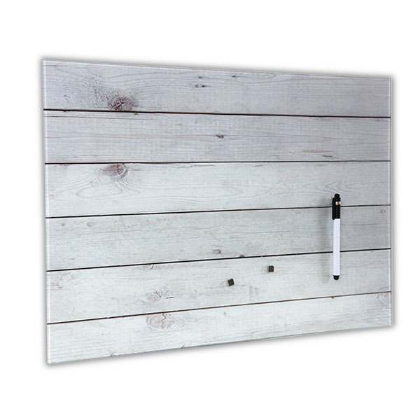 Wooden Plank Design Magnetic Glass Board