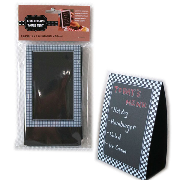 Chalkboard Paper Table Tent, Pack 6
