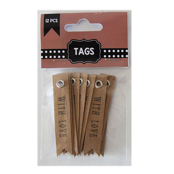 THANK YOU Paper Tags with Metal Eyelet, Pack 12