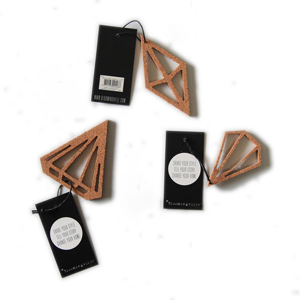 Mini Cork Ornament Tag, Pack 3