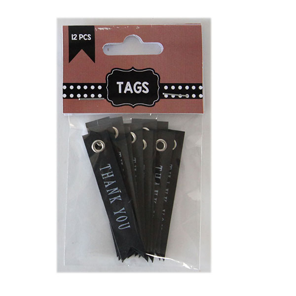 THANK YOU Paper Tags with Metal Eyelet, Pack 12