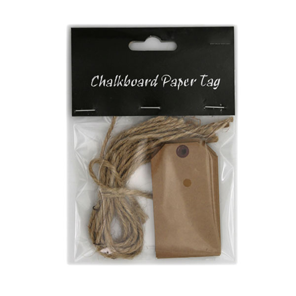 Craft Paper Tags with String, Pack 12