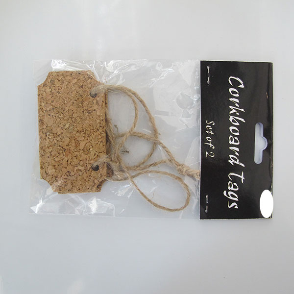 Natural Cork Tag, Pack 6