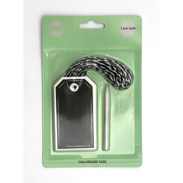 Chalkboard Paper Tags with String, Pack 12