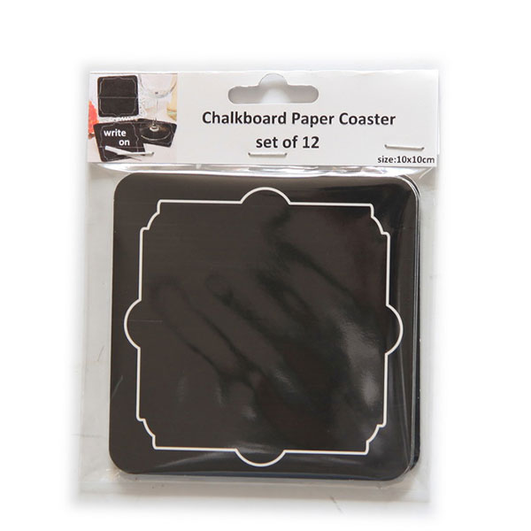 Chalkboard Paper Coasters, Pack 12