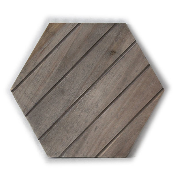 Blank Wooden Sign in Hexagon