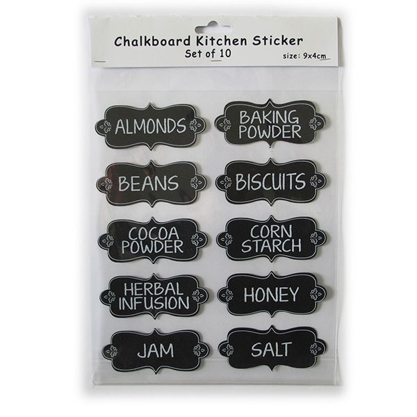 Chalkboard Kitchen Stickers For Jar, Pack 10
