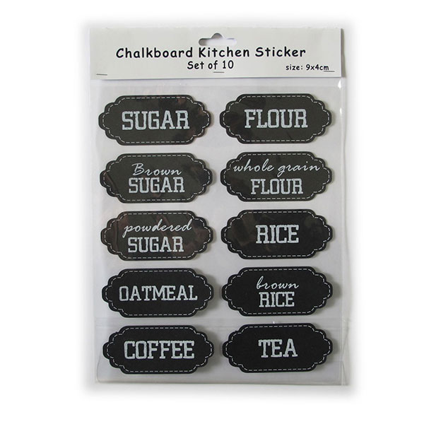 Chalkboard Kitchen Stickers For Jar, Pack 10