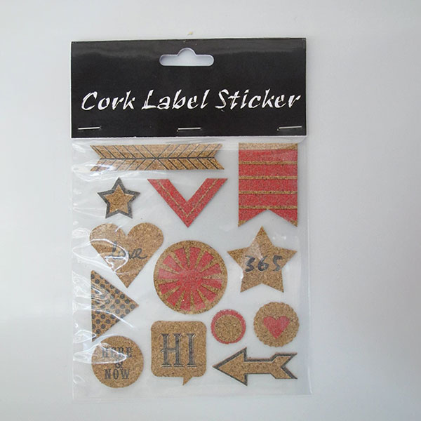 Cork Stickers In Round Shapes With Printing. 