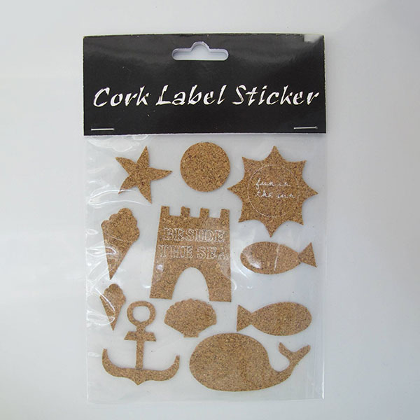 Cork Stickers In Round Shapes With Printing. 