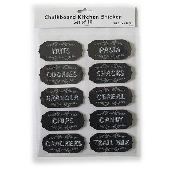 Chalkboard Kitchen Stickers For Jar, Pack 10