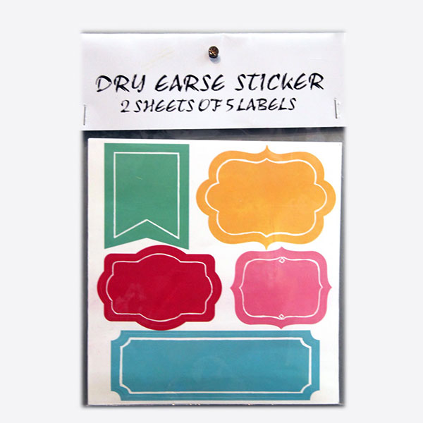 Dry Erase Label Mix 5 Shapes, Pack 10