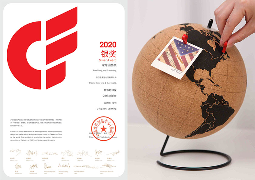 Silver Award：Cork Globe for Pushpins