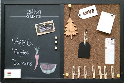 Combo Board of Magnetic Chalkboard and Carbonized Cork board
