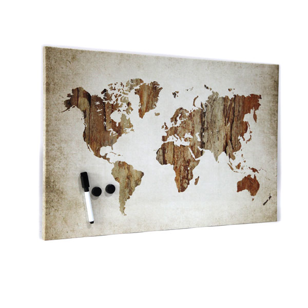 Magnetic Vintage Travel Map Dry Erase Board