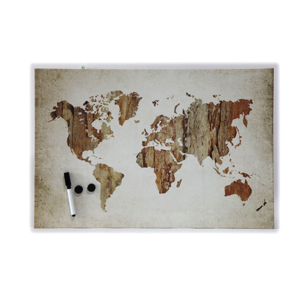 Magnetic Vintage Travel Map Dry Erase Board