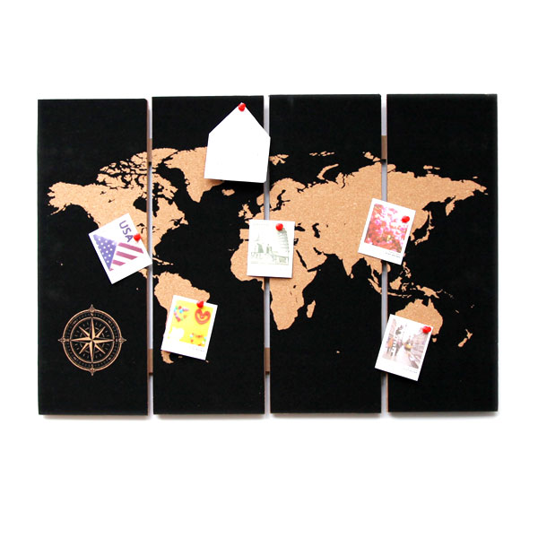 World Map Pallet Cork Board