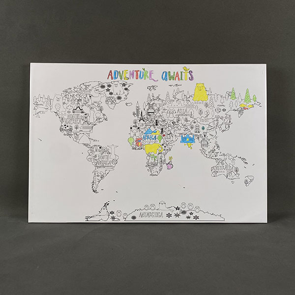 Coloring World Map Adventure Magnetic Whiteboard