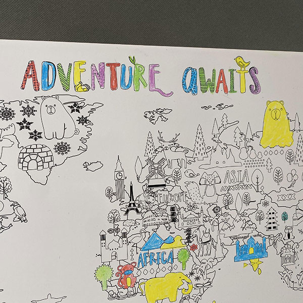 Coloring World Map Adventure Magnetic Whiteboard