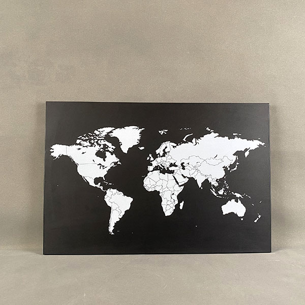 Magnetic World Map Frameless Chalkboard