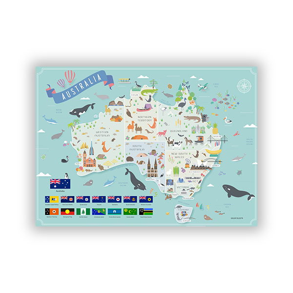 Australia Map Scratch Off Poster