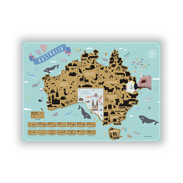 Australia Map Scratch Off Poster