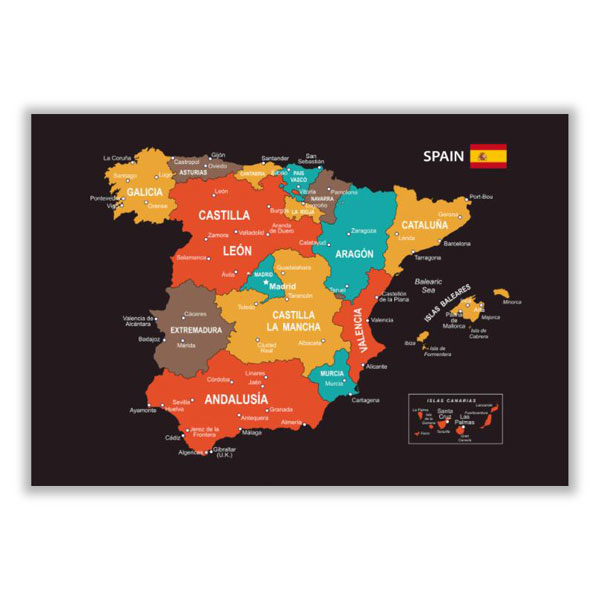 Spain Scratch Map Poster