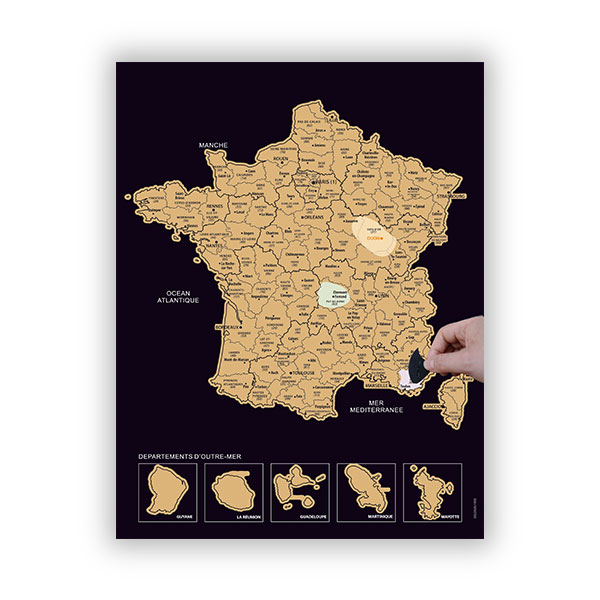 France Map Scratch Off Poster