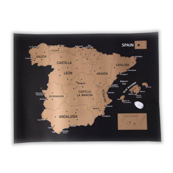 Spain Scratch Map Poster