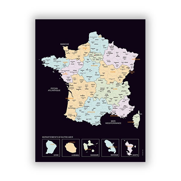 France Map Scratch Off Poster