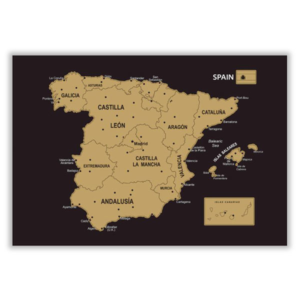 Spain Scratch Map Poster